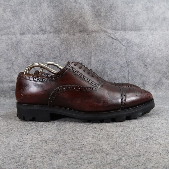 John Fluevog Shoes Mens 8 Oxford Classic Lace Up Brogue Brandenburg Angel Banker - Picture 3 of 16